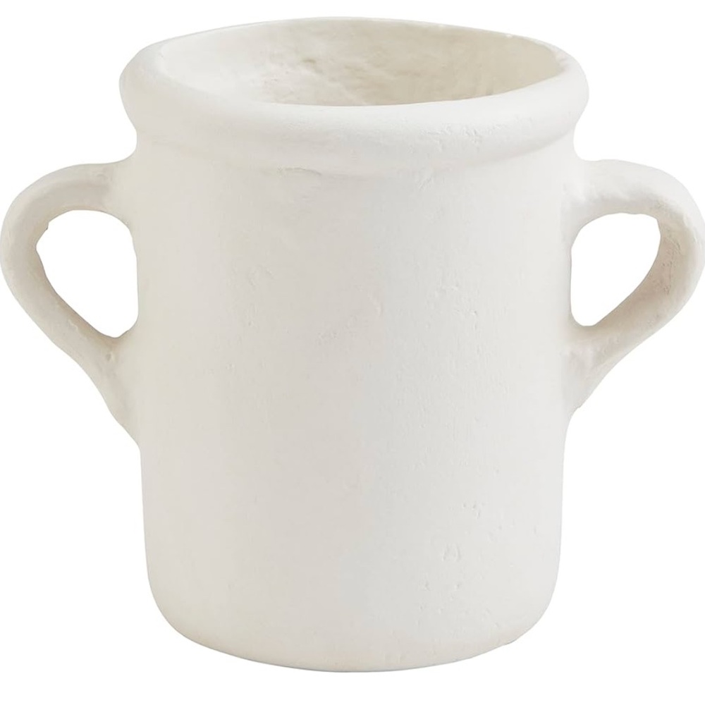 MUD PIE NWT paper mache utensil holder -cream -7”
